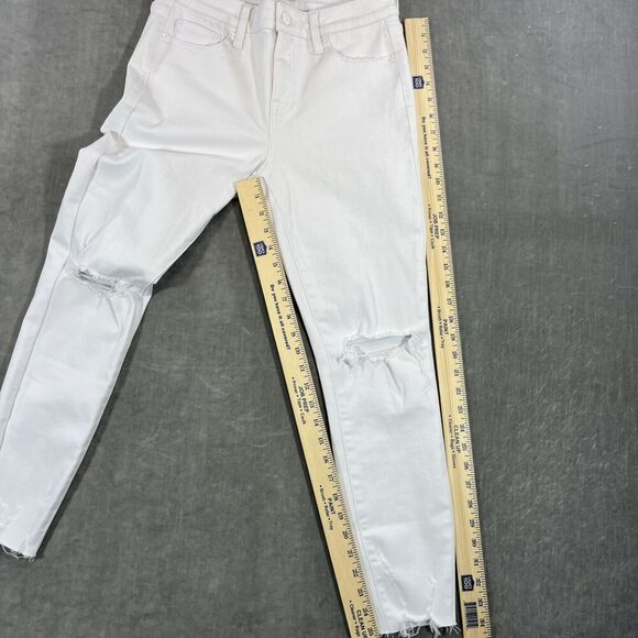Pistola Womens Size 27 White Denim Distressed High Rise Straight Leg Jeans‎ - Picture 3 of 8